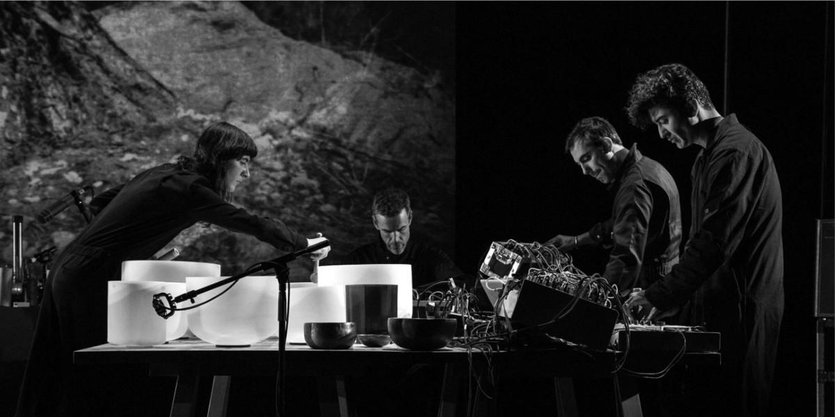 Killer Road live at Florence Gould Hall, NYC with Patti Smith and Jesse Paris Smith. Left to right: Stephan Crasneanscki, Simone Merli, Kamran Sadeghi (photo: Darren Keith)