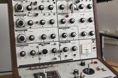 The EMS synthesizer in the atelier of Bruno Spoerri (photo: Thomas Burkhalter)