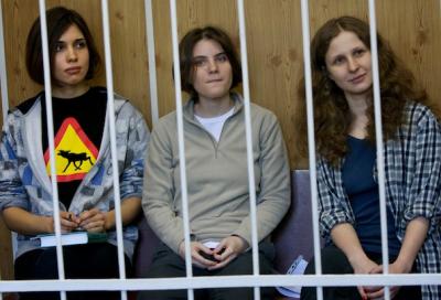 Pussy Riot behind bars.