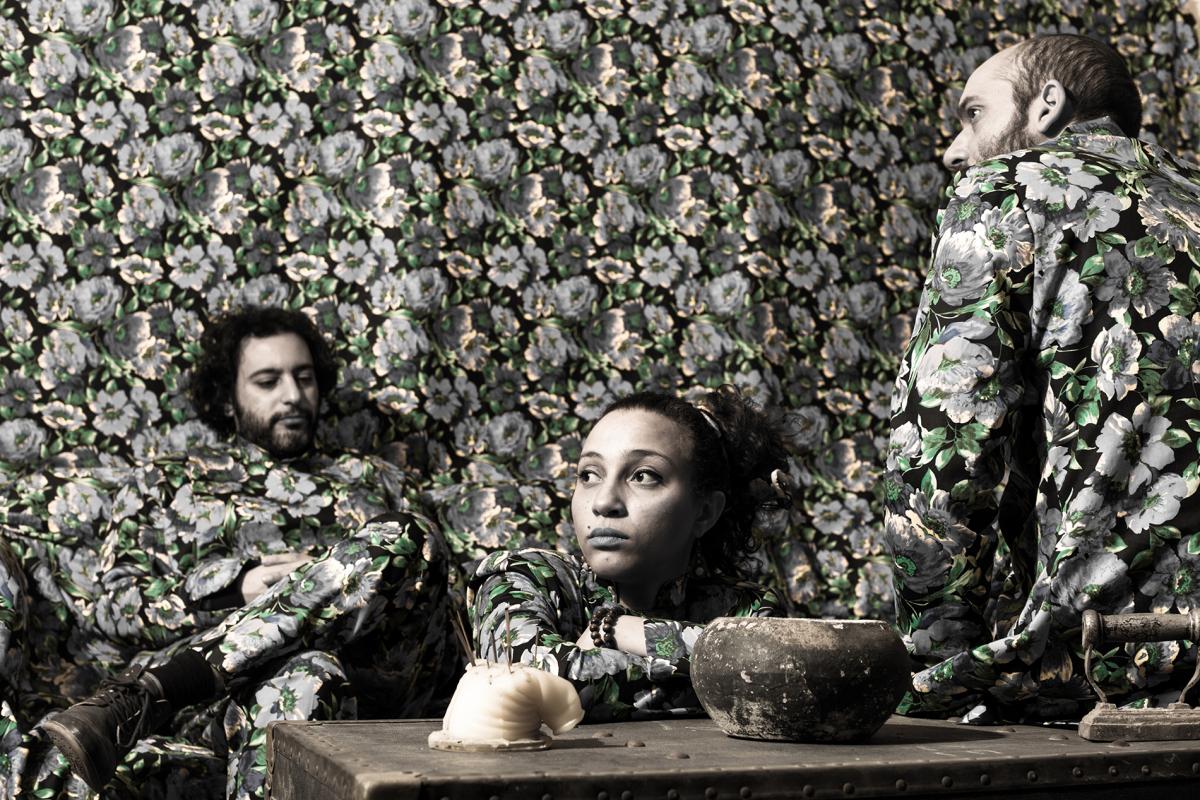 Lekhfa is the trio of Maurice Louca, Maryam Saleh and Tamer Abu Ghazaleh (photo: Omar Mostafa, 2019)
