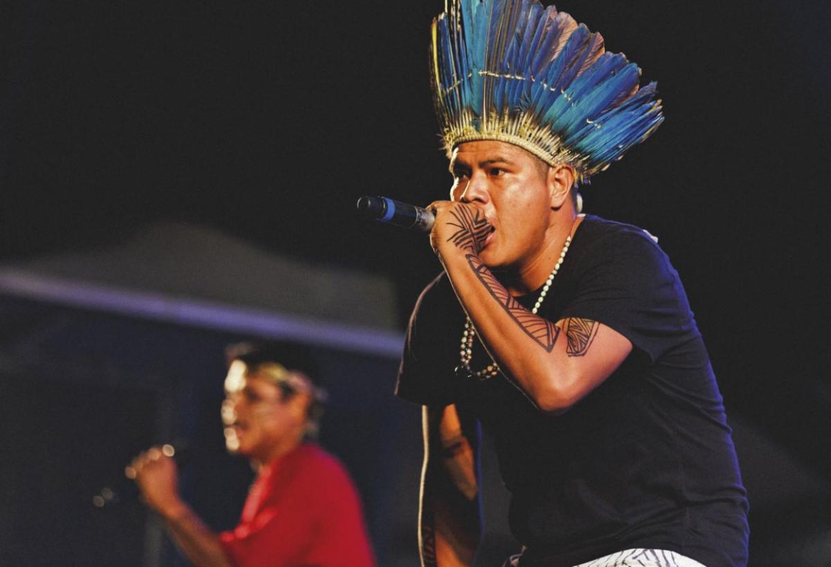 Indigenous rap group Brô MC's (photo: André Patroni/Divulgação)