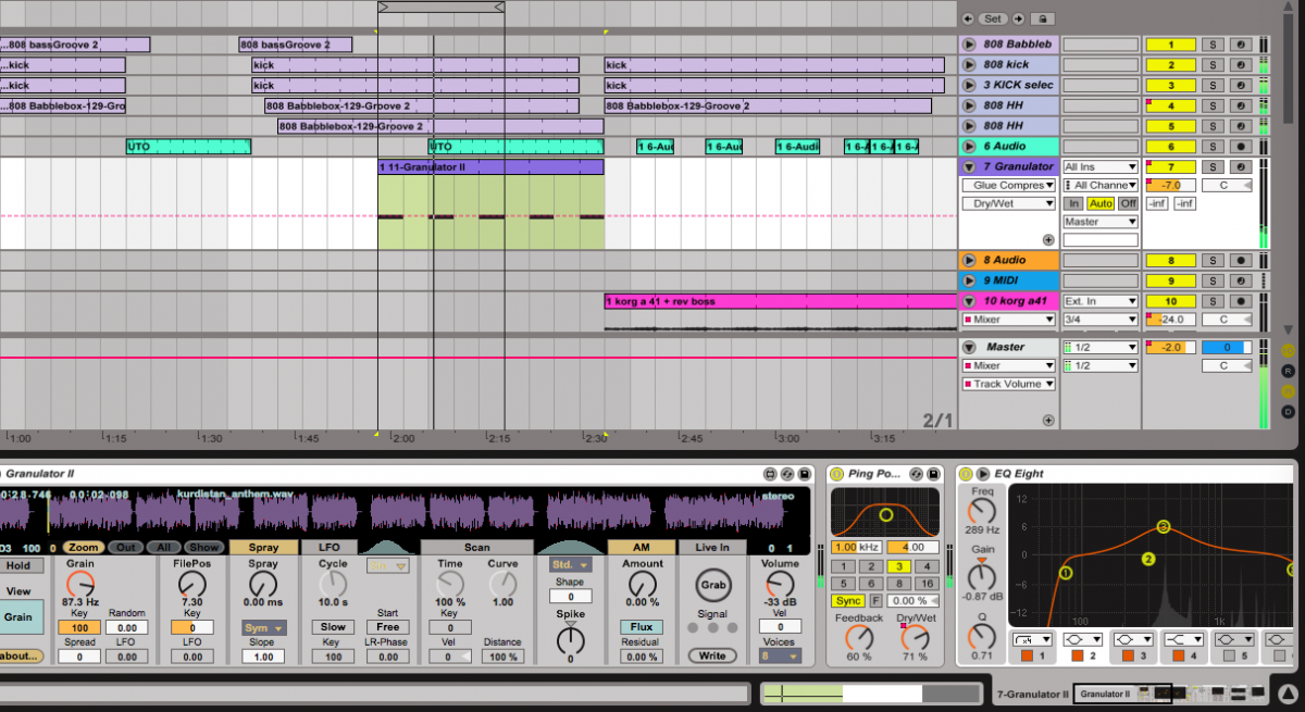 Screenshot from the Ableton project of «Inner March for Utopia»