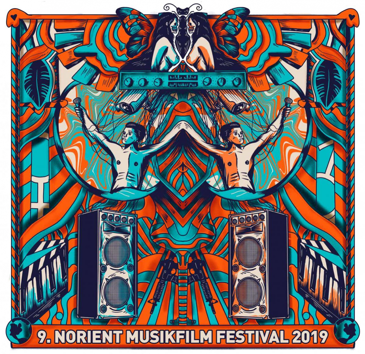 Cover Artwork 9th Norient Musikfilm Festival 2019 (design: Guillermo González Bravo)