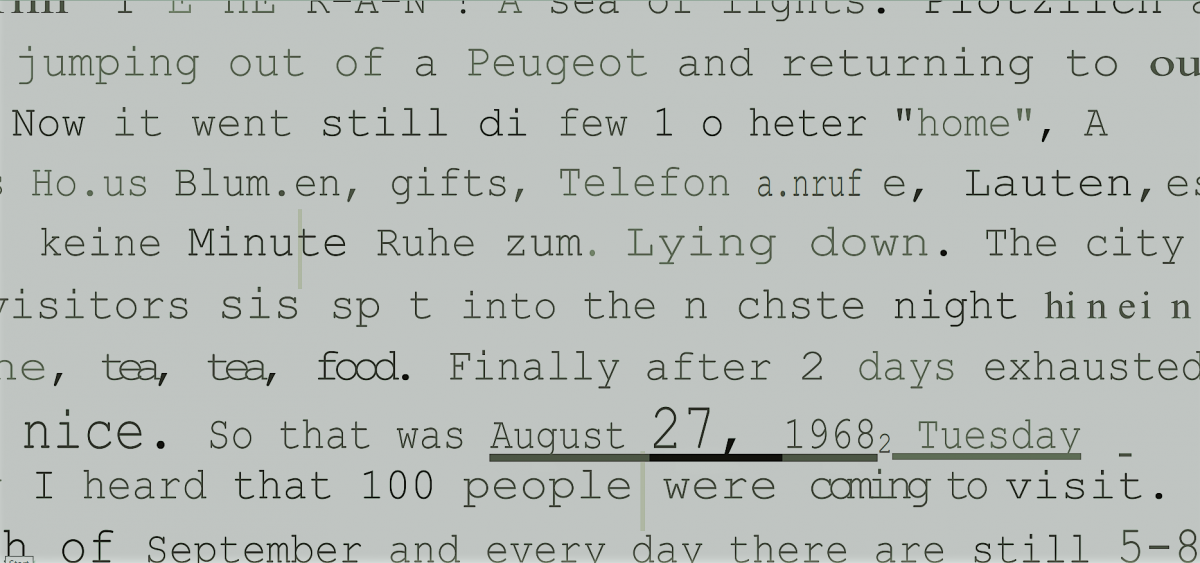 Excerpt from the typewritten diary of the author’s grandparents on their move from Germany to Iran (photo: author).