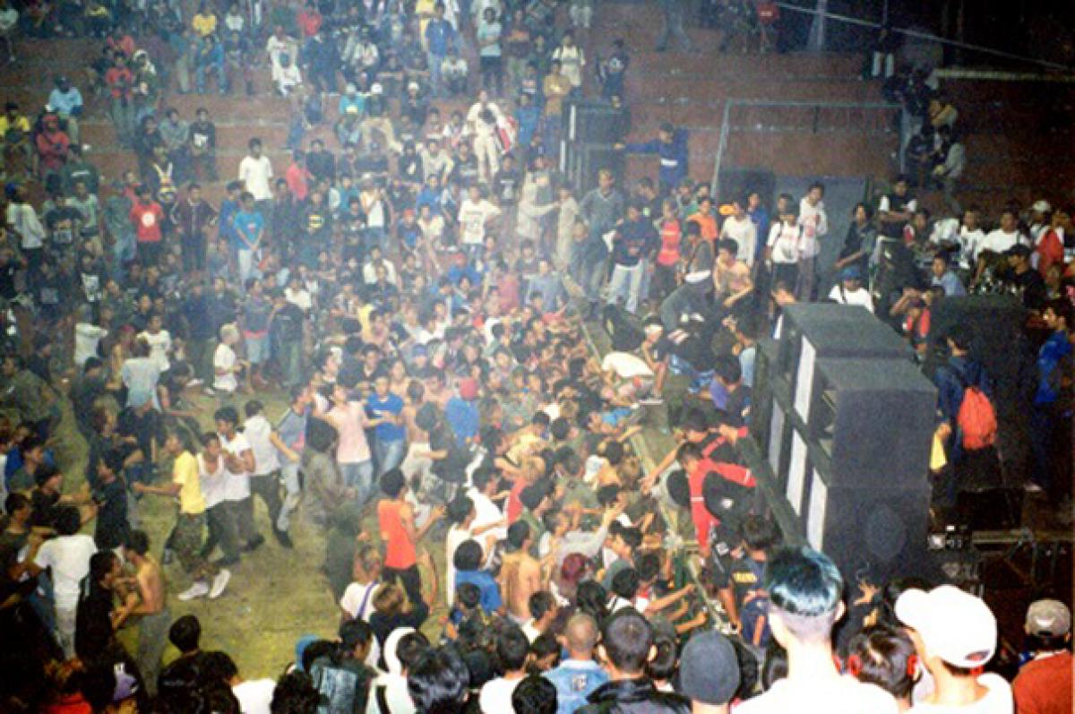 A day-long underground concert in a basketball arena, Bandung, West Java (photo: Jeremy Wallach)