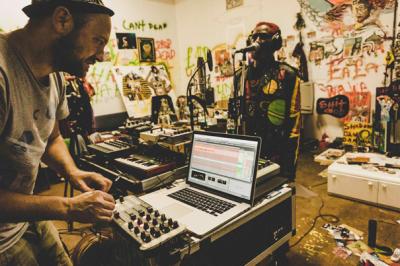 Session with Lee Perry in his Studio in Einsiedeln (photo: Christoph Gerber)