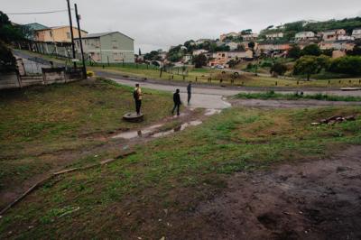 In front of Dominowe’s house in Newlands East, Durban (photo: Thomas Burkhalter)