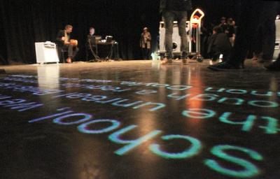 Saam Schlamminger und Burnt Friedmann im Burgtheater Uni Hildesheim (photo: Isa Langes)