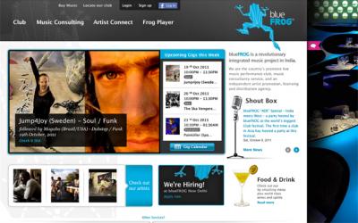 Screenshot der Website des «Bluefrog»-Clubs. 