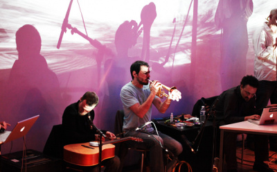 Sharif Sehnaui, Mazen Kerbaj, Mahmoud Refat (photo: Thomas Burkhalter)