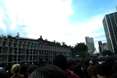 Furacão 2000 sound system playing in downtown Rio during the October 2011 Rio Funk Parade.