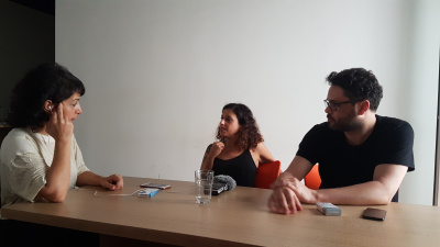 Nadim Mishlawi, Rana Eid, and Nesrine Khodr at DB Studios Beirut (from right).