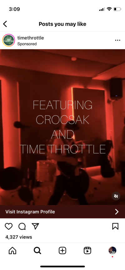 Sponsored Instagram post by Time Throttle showing up on the author’s feed (screenshot: Instagram).